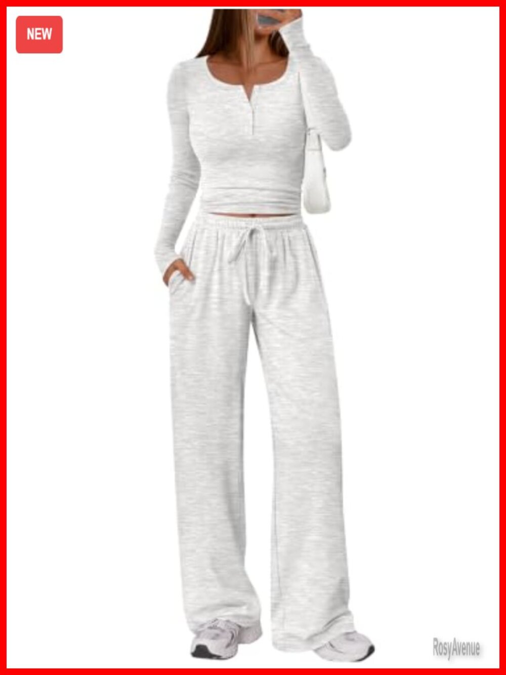 Rayon Spandex 2 Piece Lounge Set Crop Top Wide Leg Pants Casual